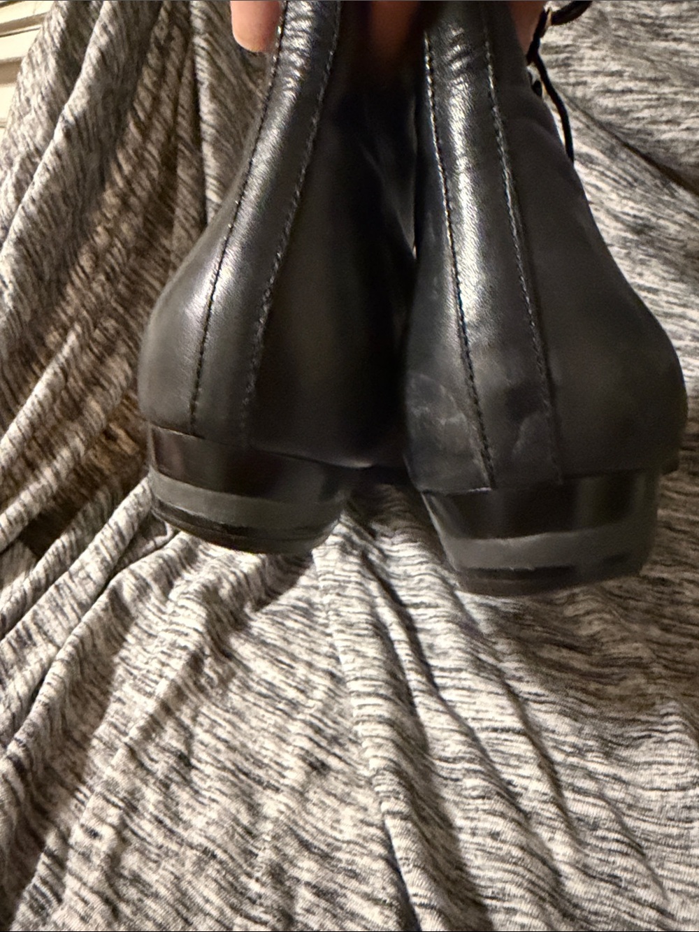 Miista Black Leather Lace-Up Ankle Boots with Gold Toe Cap and Gold Back Accent - Picture 7 of 11